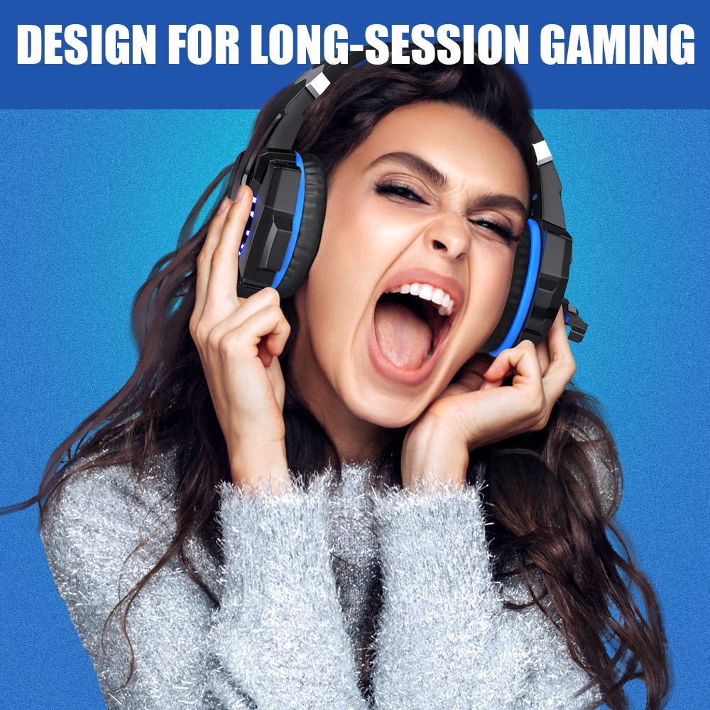BENGOO G9000 Stereo Gaming Headset for PS4 PC Xbox One PS5 Controller, Noise Cancelling Over Ear Headphones with Mic, LED Light, 7.1 Surround Sound, Soft Memory Earmuffs for Nintendo Xbox Series X|S - Flex Gamingproduct_type