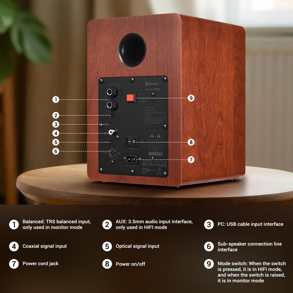 Sanyun SW208 3" Active Bluetooth 5.0 Bookshelf Speakers – 60W Carbon Fiber Speaker Unit - Built-in 24bit DAC - Dynamic 3D Surround Sound – 2.0 Computer PC Monitor Gaming Speakers (Pair, Black) - Flex Gamingproduct_type