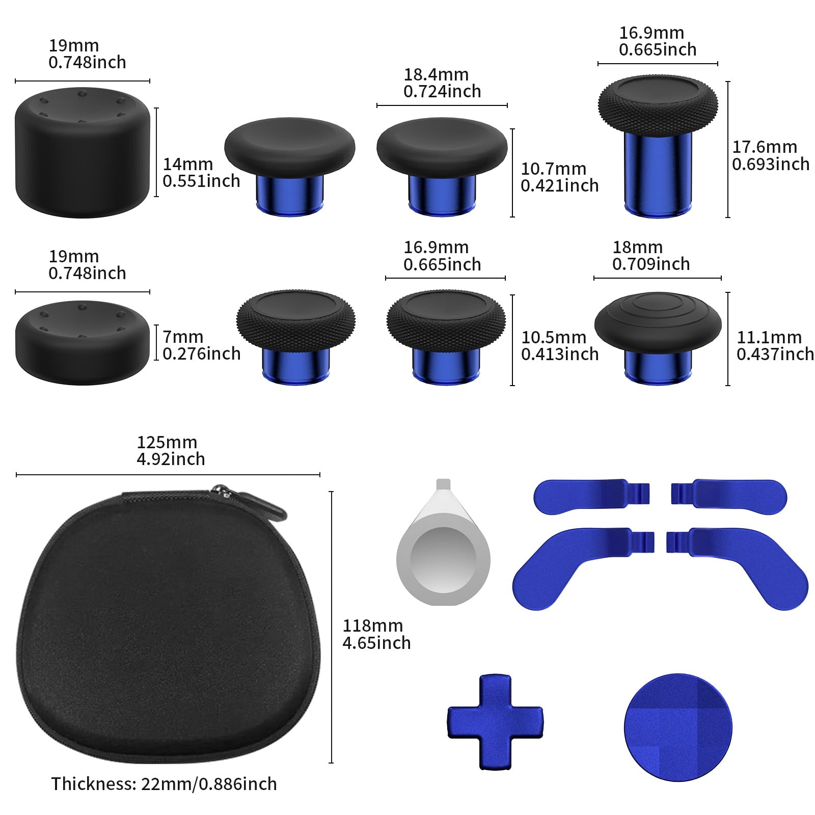 CHARM FOCUS 16-in-1 Metal Thumbsticks Replacement Kits for Xbox Elite Series 2, Xbox Elite 2 Controller Accessories, Includes Magnetic Joysticks, Paddles, Silicone Caps, D-Pads, 1 Tool (Volcano Red) - Flex Gamingproduct_type