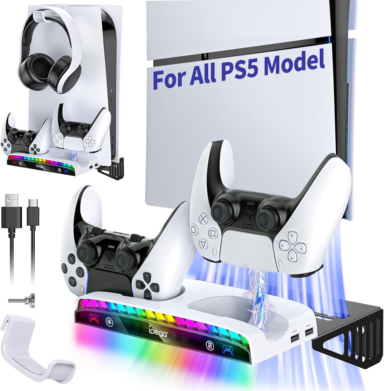 Elevate Your Gaming Experience with the PS5 Slim RGB Wall Mount - All-in-One Solution - Flex Gamingproduct_type