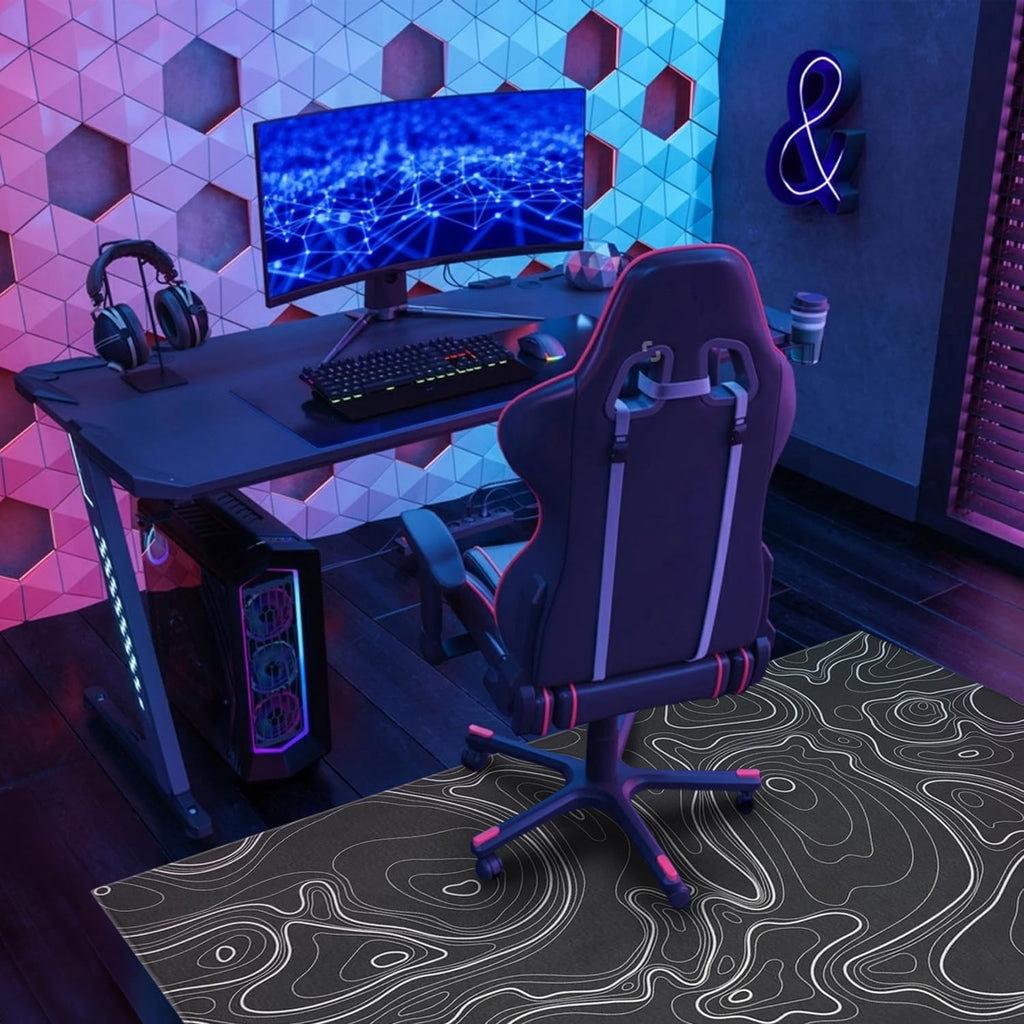 Gaming Chair Mat for Carpet Hardwood Tile Floor,36"x48" Gamer Rugs for Game Room, Under Desk Non Slip Gamer Rug,Low-Pile Game Room Rug,Rubber Backing Large Gaming Chair Floor Mat,Green Honeycomb - Flex Gamingproduct_type
