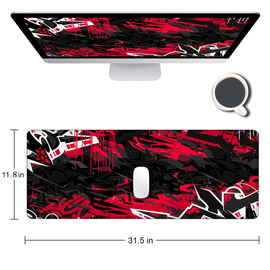 Gaming Mouse Pad, Large Non-Slip Rubber Base Mousepad, Keyboard Mouse Mat, Desk Pad with Stitched Edges, 31.5x11.8inch, Dazzling Galaxy - Flex Gamingproduct_type