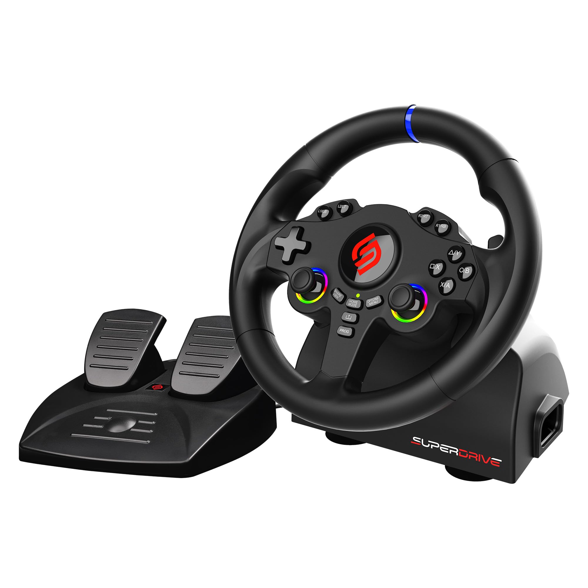 SUBSONIC - Superdrive SV250 Racing Wheel Switch 2/Switch PS4 PC Xbox Series | Steering Wheel with Pedals and Paddles - Vibration - 3 Sensitivity Modes - Diameter 22 cm, Rotation 180° - Flex Gamingproduct_type