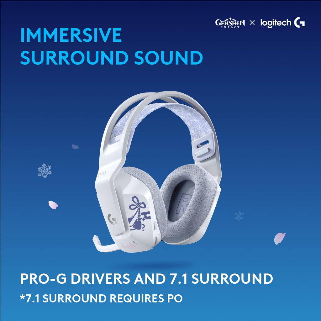Logitech G733 Lightspeed Wireless Gaming Headset, Suspension Headband, Lightsync RGB, Blue VO!CE Mic, PRO-G Audio – Black, Gaming Headset Wireless, PC, PS5, PS4, Switch Compatible - Flex Gamingproduct_type