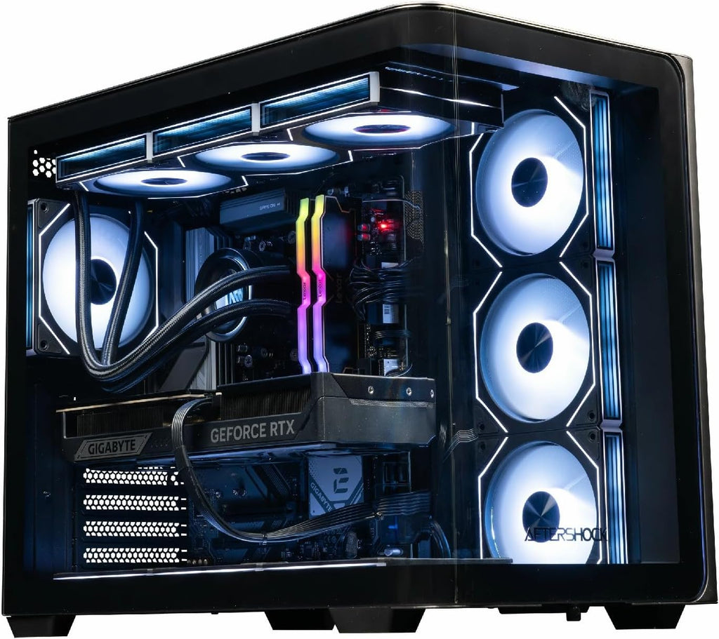 Aftershock Nimbus Gaming Desktop PC, Ryzen 7 7800X3D, RTX 5080 OC 16GB, 32GB DDR5 6000MHz RAM, 2TB Gen4 NVMe SSD, 360mm Liquid Cooler, 850W Gold PSU, Windows 11 Home