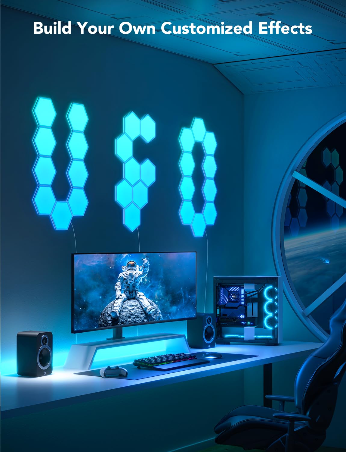 Govee Glide Hexa Light Panels, RGBIC Hexagon LED Wall Lights, Wi-Fi Smart Home Creative Wall Lights with Music Sync, Works with Alexa Google Assistant for Indoor Gaming Decor, 10 Pack - Flex Gamingproduct_type