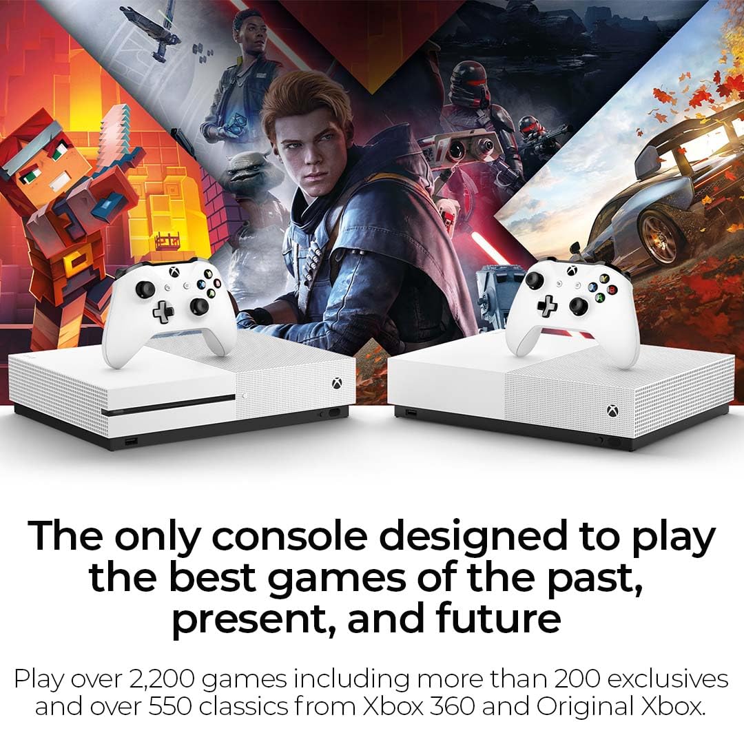 Xbox One S 1TB All-Digital Edition Console Bundle - Includes the Xbox One S Console Series, White, 1x Wireless Controller, and a Microfiber Cloth (Renewed) - Flex Gamingproduct_type
