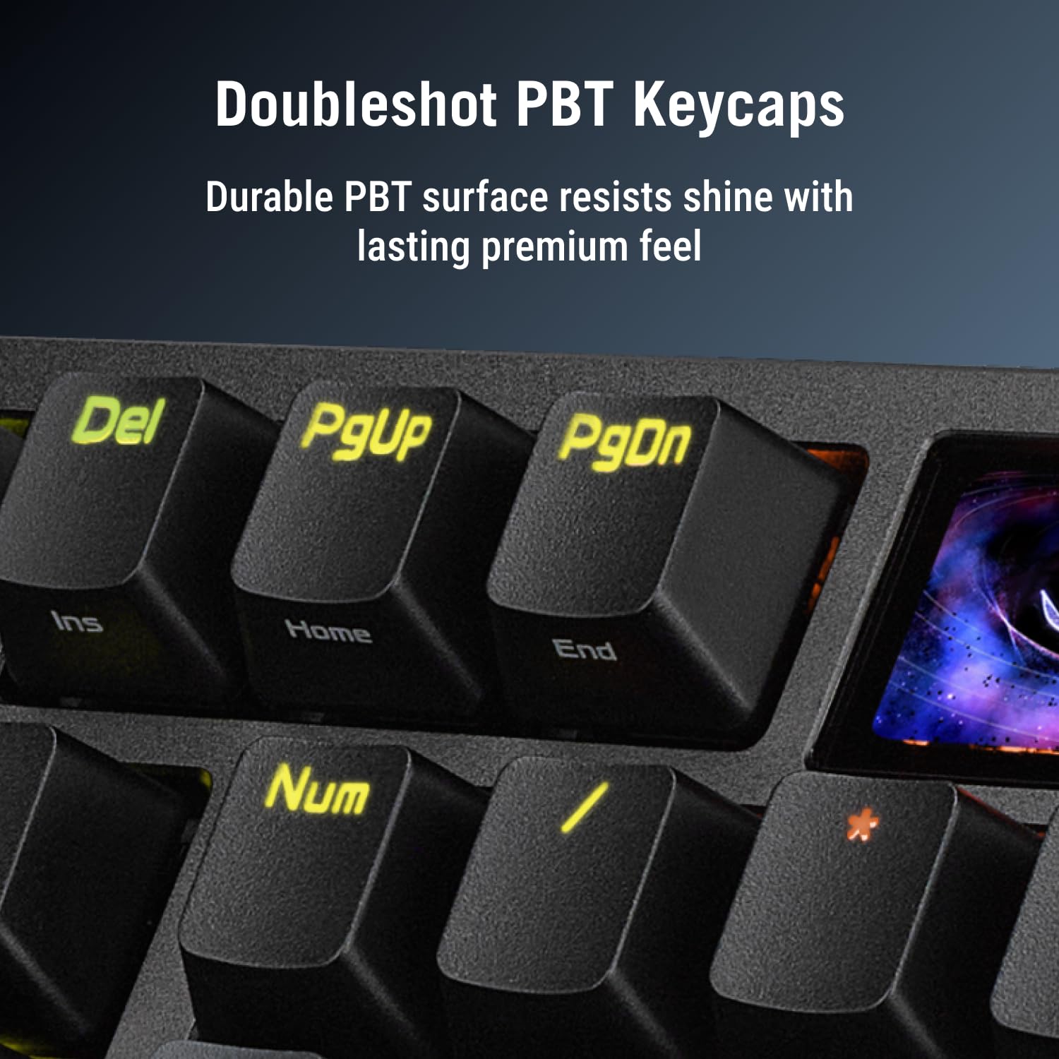 ASUS ROG Azoth Extreme Wireless Mechanical Gaming Keyboard – 75% TKL, ROG NX Storm Clicky Switches, PBT Keycaps, Aluminum Chassis, Carbon Fiber, Gasket Mount, Color OLED Screen, PC/Mac Support - Black - Flex Gamingproduct_type