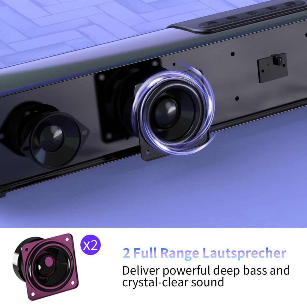 100W Sound Bar for Smart TV, 2.2 ch Soundbar with Bluetooth 5.3/ARC/Opt/AUX Connect, Surround Sound System for TV with 4 Speakers, Home Audio Surround Sound System for TV PC Projector - Flex Gamingproduct_type