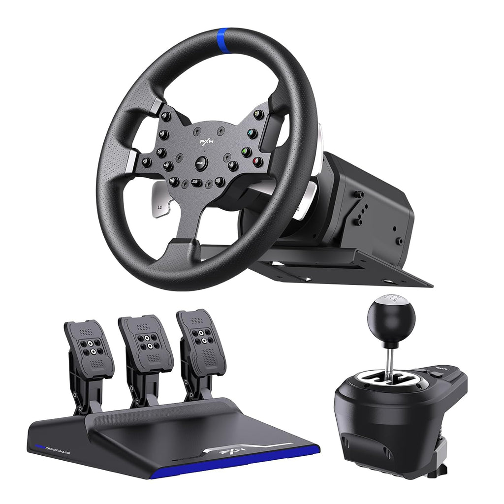 PXN V99 Force Feedback Racing Wheel, with Pedals and Shifter | Detachable 270°/900° Steering Wheel, Hall Pedals & H-Shifter - for PC, Xbox Series X|S, Xbox One, and PS4 - Flex Gamingproduct_type