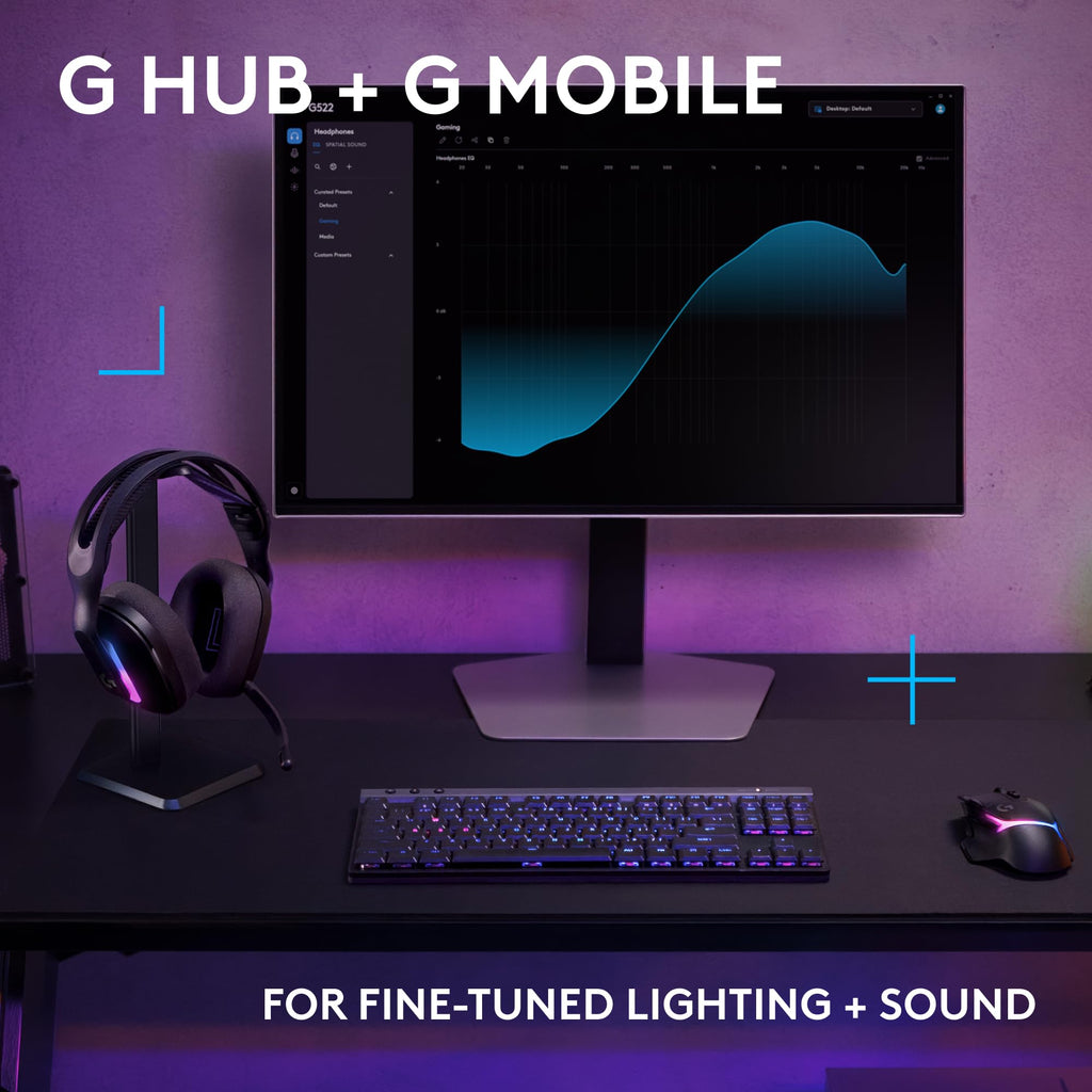 Logitech G522 Lightspeed Wireless Gaming Headset, Full-Band Mic, Advanced Audio, Tri-Connect (Lightspeed, Bluetooth, USB A to C), LIGHTSYNC RGB, for PC & Nintendo Switch/Switch 2 – Black - Flex Gamingproduct_type