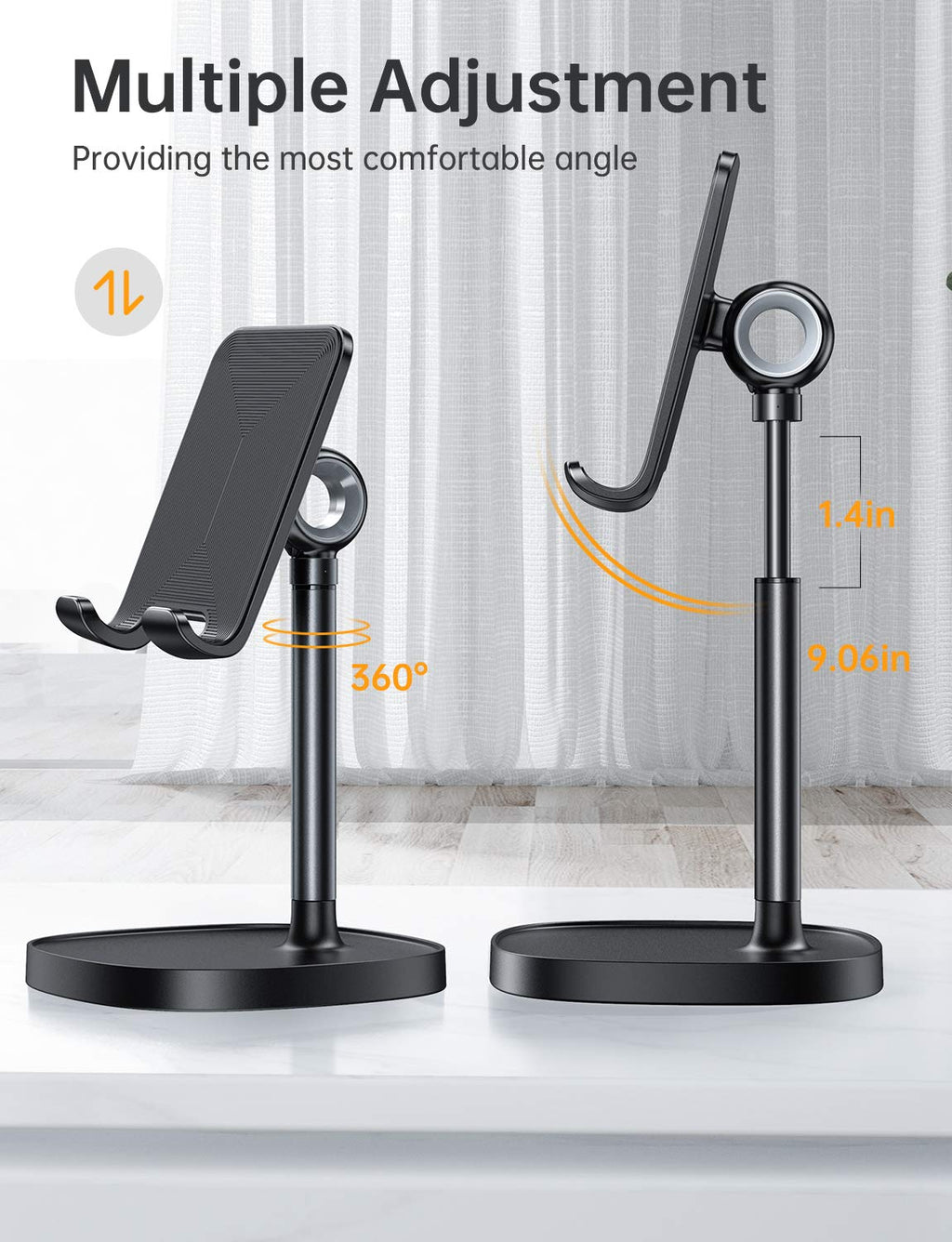 LISEN Cell Phone Stand Phone Holder for Desk Office Decor, Office Desk Accessories Women PC Gaming Essentials iPhone Stand Gadgets Men Gift for Father Fit OtterBox Case Switch iPad Air Tablet 4-10 in - Flex Gamingproduct_type