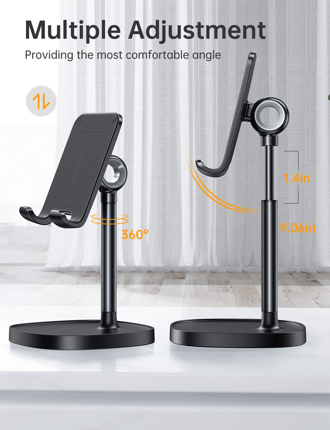 LISEN Cell Phone Stand Phone Holder for Desk Office Decor, Office Desk Accessories Women PC Gaming Essentials iPhone Stand Gadgets Men Gift for Father Fit OtterBox Case Switch iPad Air Tablet 4-10 in - Flex Gamingproduct_type