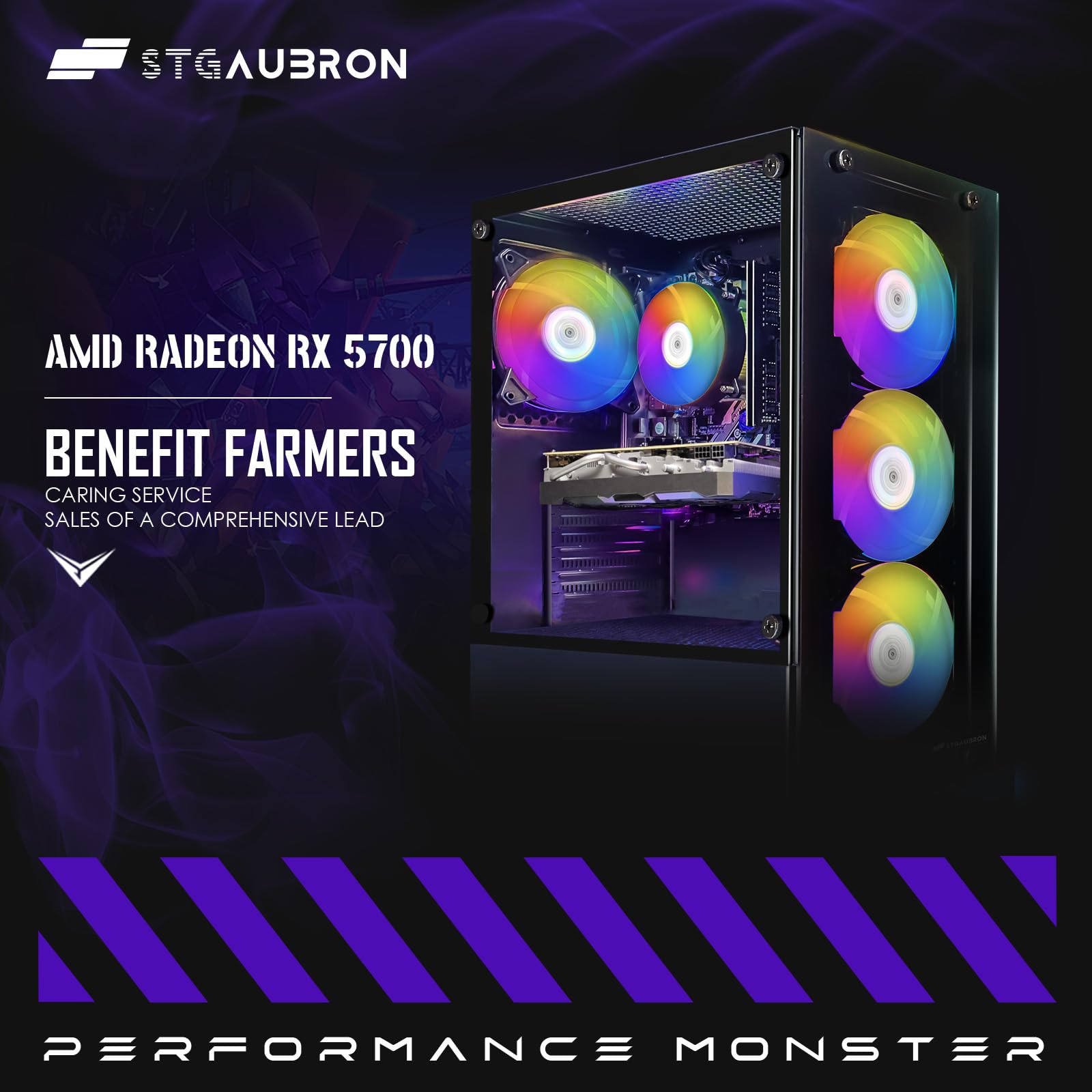 STGAubron Gaming PC Computer Desktop, GeForce GTX 1660 Ti 6G, Intel Core I7 up to 3.9GHz, 16G RAM, 512G SSD, WiFi 6, BT 5.0, RGB Fan x 4, Windows 11 Home,White - Flex Gamingproduct_type