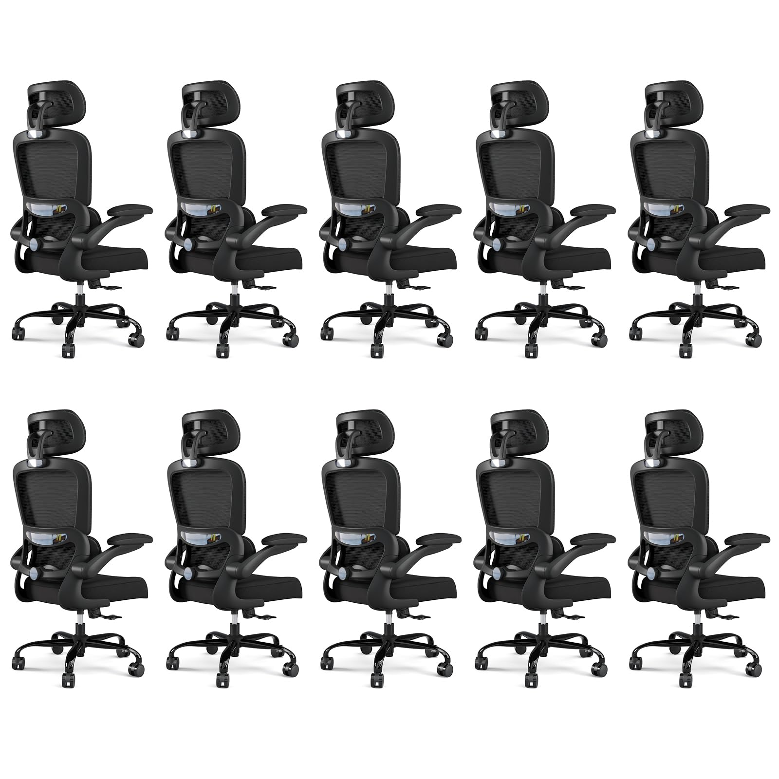 TRALT Office Chair Ergonomic Desk Chair, 330 LBS Home Mesh Office Desk Chairs with Wheels, Comfortable Gaming Chairs (1, Black) - Flex Gamingproduct_type