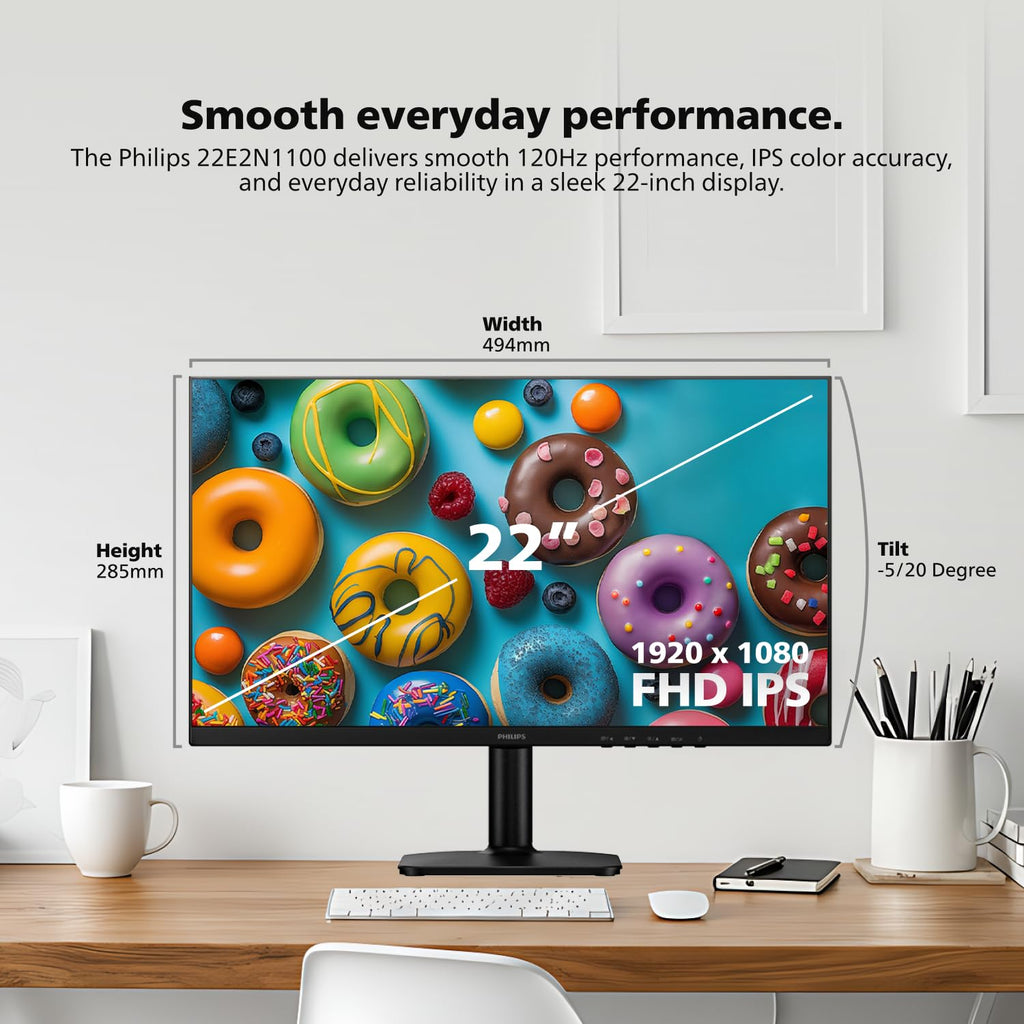 Philips 24 inch 100Hz Computer Monitor, Frameless Full HD (1920 x 1080), VESA, HDMI x1, VGA Port x1, Eye Care, 4 Year Advance Replacement Warranty, 241V8LB - Flex Gamingproduct_type