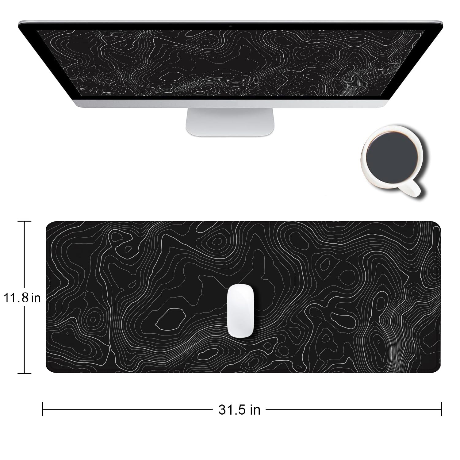 Gaming Mouse Pad, Large Non-Slip Rubber Base Mousepad, Keyboard Mouse Mat, Desk Pad with Stitched Edges, 31.5x11.8inch, Dazzling Galaxy - Flex Gamingproduct_type