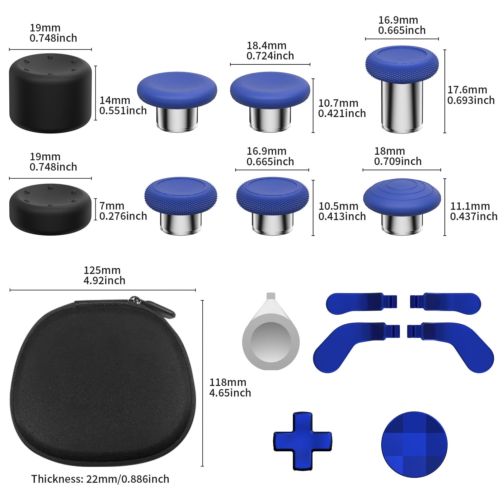 CHARM FOCUS 16-in-1 Metal Thumbsticks Replacement Kits for Xbox Elite Series 2, Xbox Elite 2 Controller Accessories, Includes Magnetic Joysticks, Paddles, Silicone Caps, D-Pads, 1 Tool (Volcano Red) - Flex Gamingproduct_type