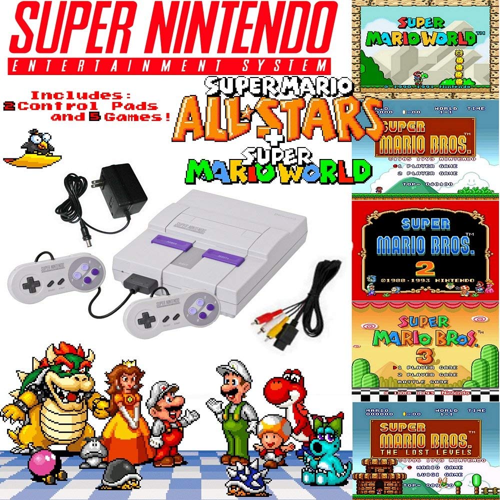 Super NES Mario Set with 5-Game Cartridge (Renewed) - Flex Gamingproduct_type