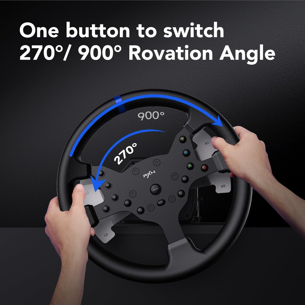 PXN V99 Force Feedback Racing Wheel, with Pedals and Shifter | Detachable 270°/900° Steering Wheel, Hall Pedals & H-Shifter - for PC, Xbox Series X|S, Xbox One, and PS4 - Flex Gamingproduct_type