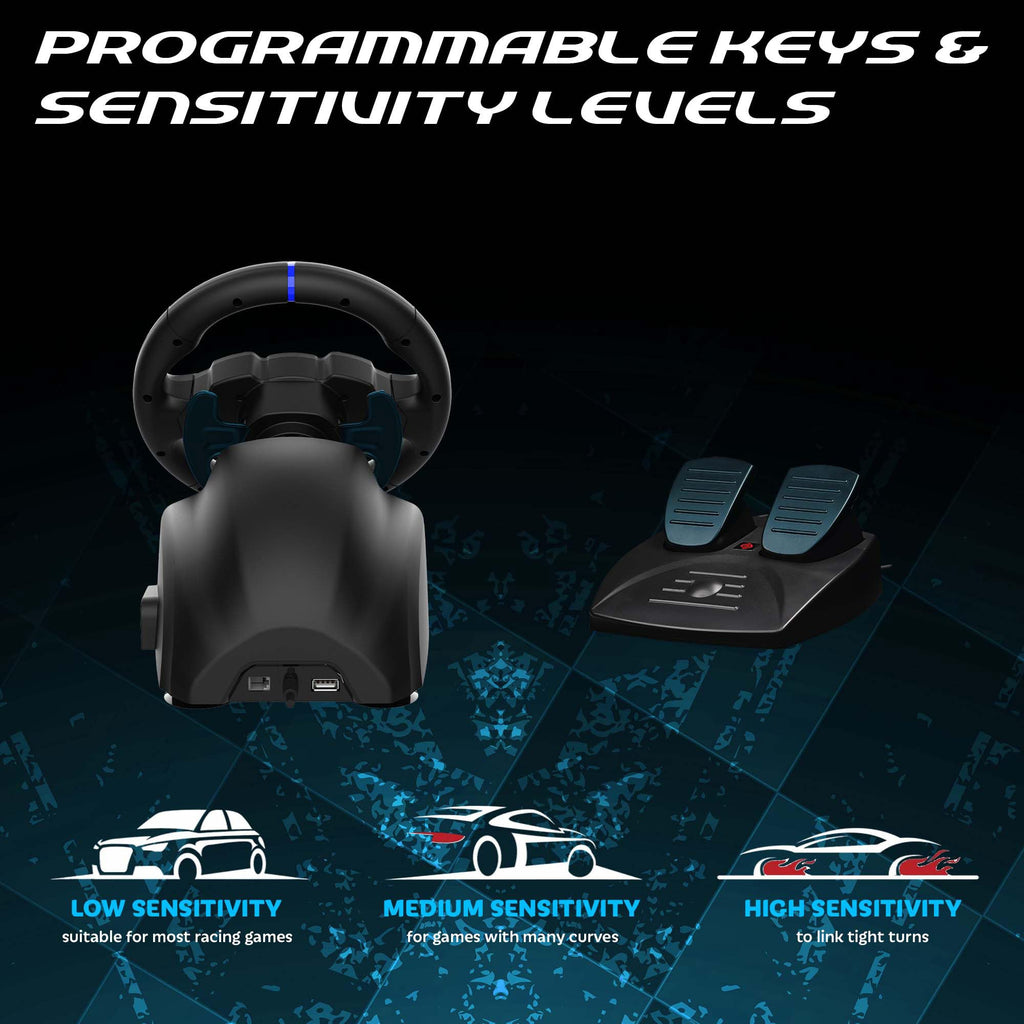 SUBSONIC - Superdrive SV250 Racing Wheel Switch 2/Switch PS4 PC Xbox Series | Steering Wheel with Pedals and Paddles - Vibration - 3 Sensitivity Modes - Diameter 22 cm, Rotation 180° - Flex Gamingproduct_type