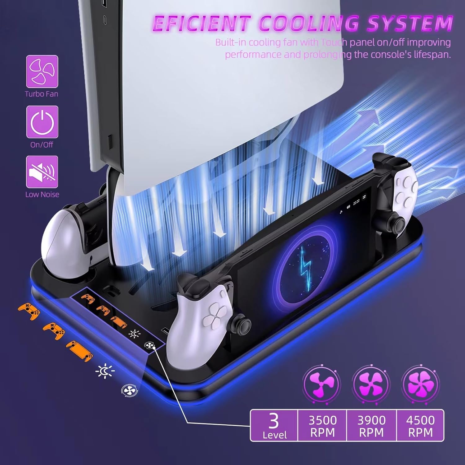Elevate Your Gameplay with Our Ultimate PS5 Charger Dock with Cooling Fan - Flex Gamingproduct_type