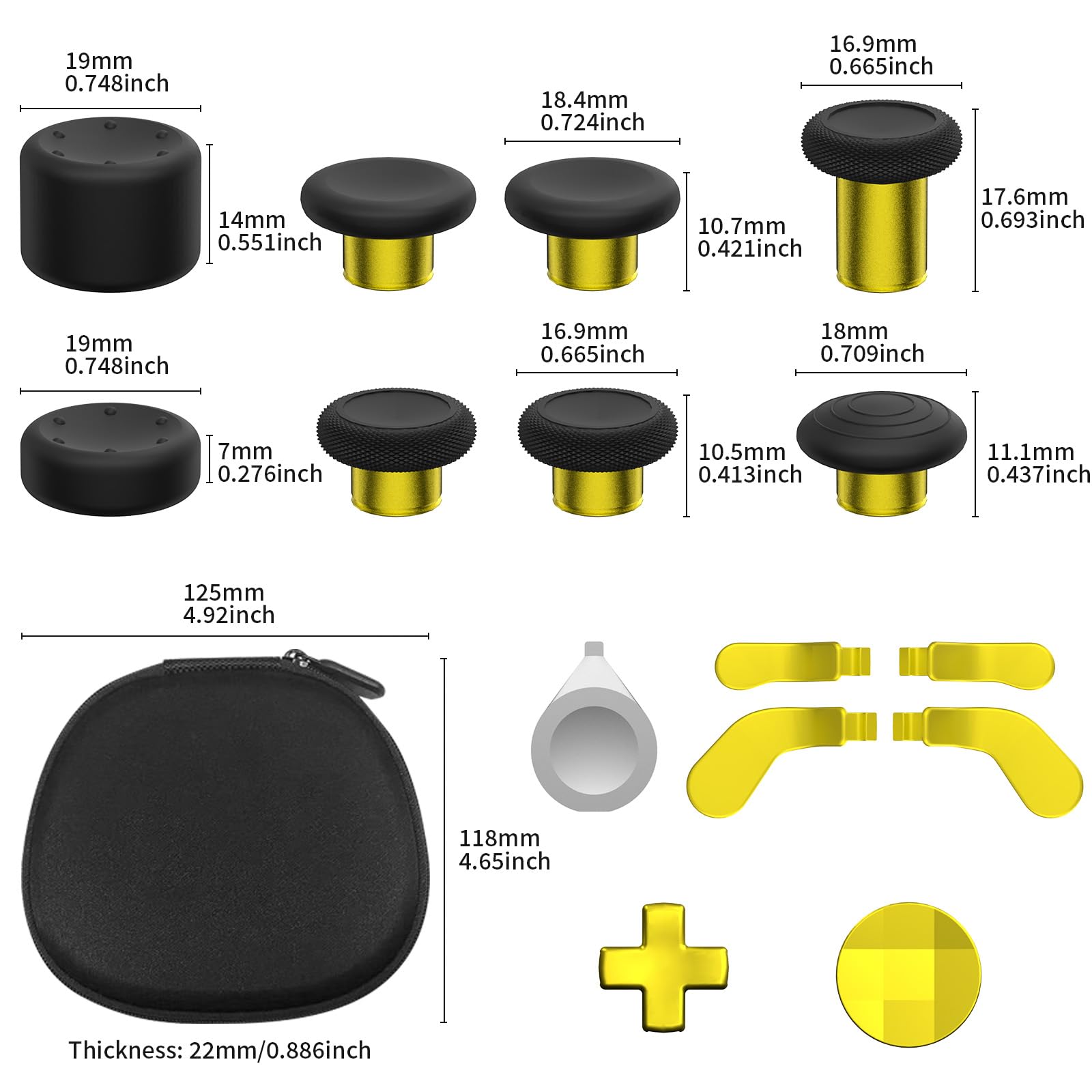 CHARM FOCUS 16-in-1 Metal Thumbsticks Replacement Kits for Xbox Elite Series 2, Xbox Elite 2 Controller Accessories, Includes Magnetic Joysticks, Paddles, Silicone Caps, D-Pads, 1 Tool (Volcano Red) - Flex Gamingproduct_type