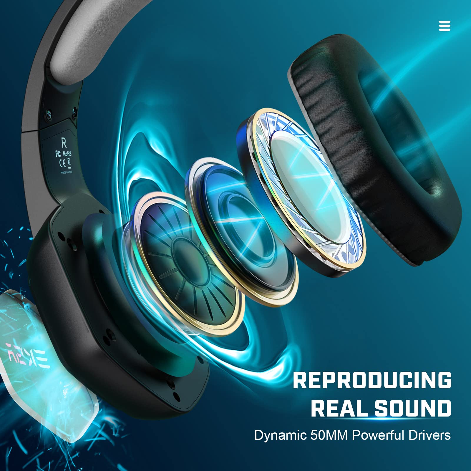 EKSA E1000 USB Gaming Headset for PC, Computer Headphones with Microphone/Mic Noise Cancelling, 7.1 Surround Sound, RGB Light - Wired Headphones for PS4, PS5 Console, Laptop, Call Center - Flex Gamingproduct_type