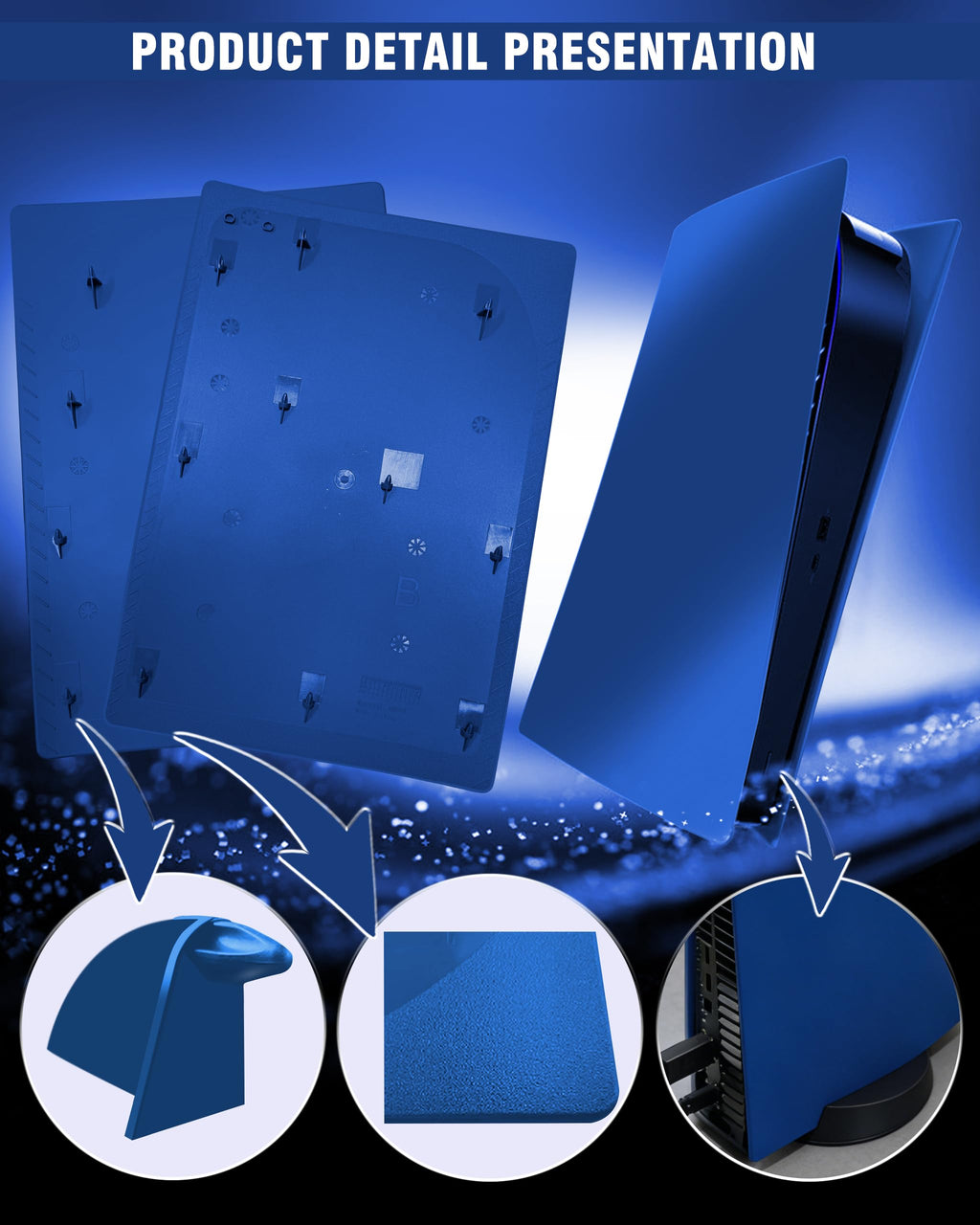 Joso Faceplate for PS5 Disc Edition, Anti-Scratch Dustproof Case Replacement, Cover Skin Compatible with PS5 Console with a Disc Drive, Plates for PS5 Accessories, Easy Installation - Black - Flex Gamingproduct_type