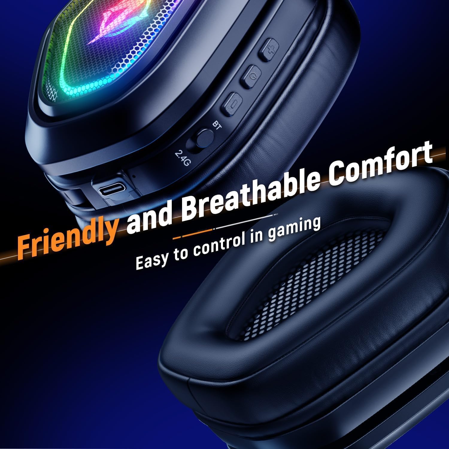 Ozeino 2.4GHz Wireless Gaming Headset for PC, Ps5, Ps4 - Lossless Audio USB & Type-C Ultra Stable Gaming Headphones with Flip Microphone, 40-Hr Battery Gamer Headset for Switch, Laptop, Mobile, Mac - Flex Gamingproduct_type