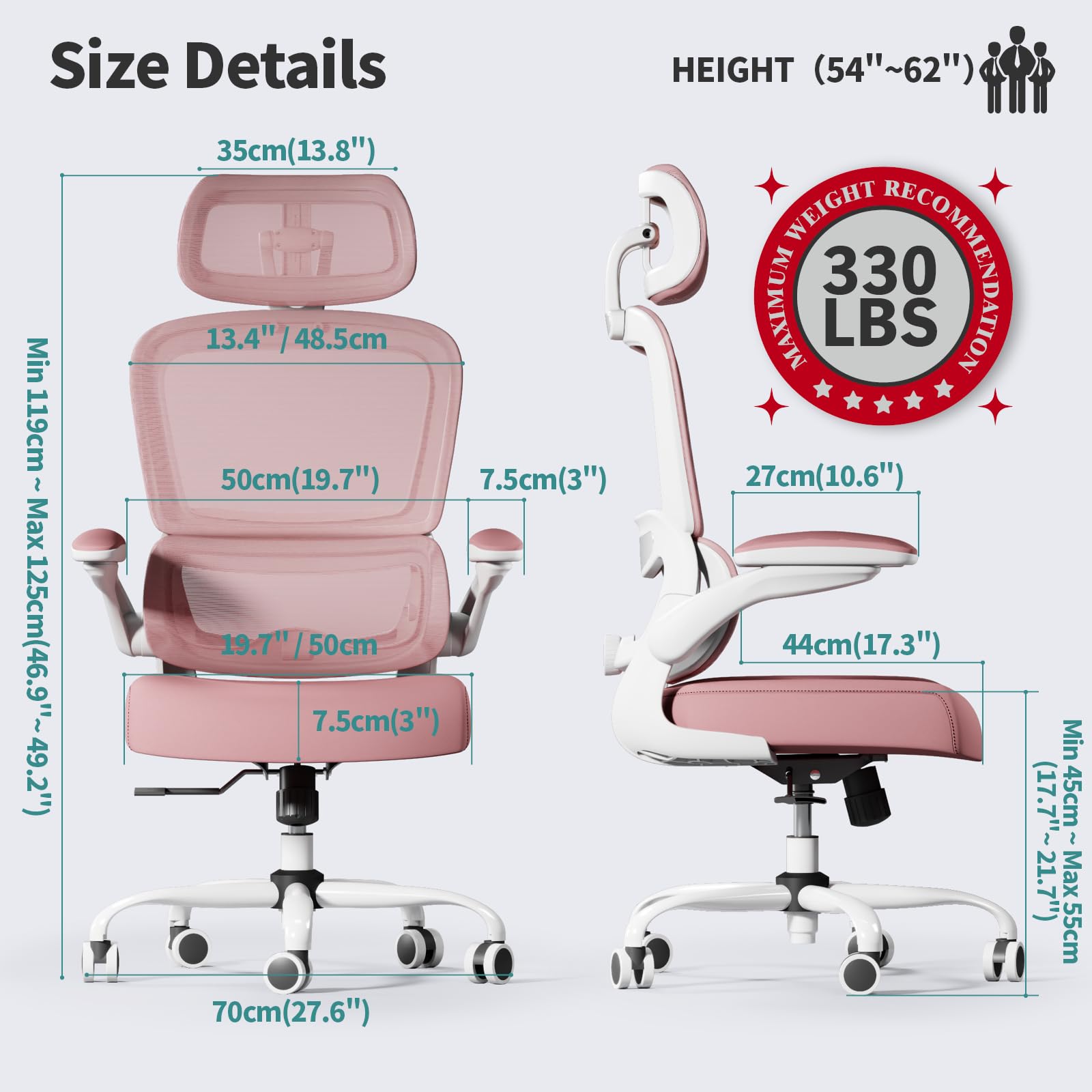 TRALT Office Chair Ergonomic Desk Chair, 330 LBS Home Mesh Office Desk Chairs with Wheels, Comfortable Gaming Chairs (1, Black) - Flex Gamingproduct_type