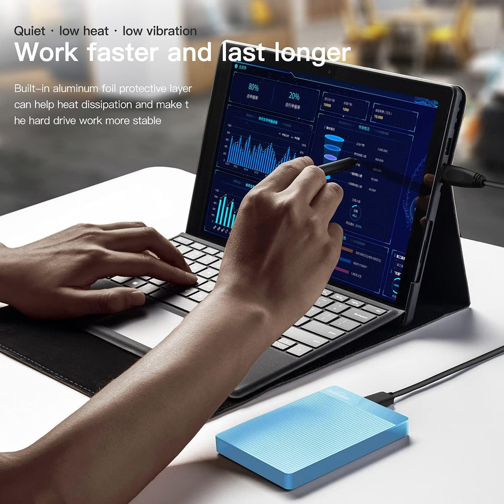 UnionSine 1TB Ultra Slim Portable External Hard Drive HDD-USB 3.0 for PC, Mac, Laptop, PS4, Xbox one, Xbox 360-HD2510(Blue) - Flex Gamingproduct_type