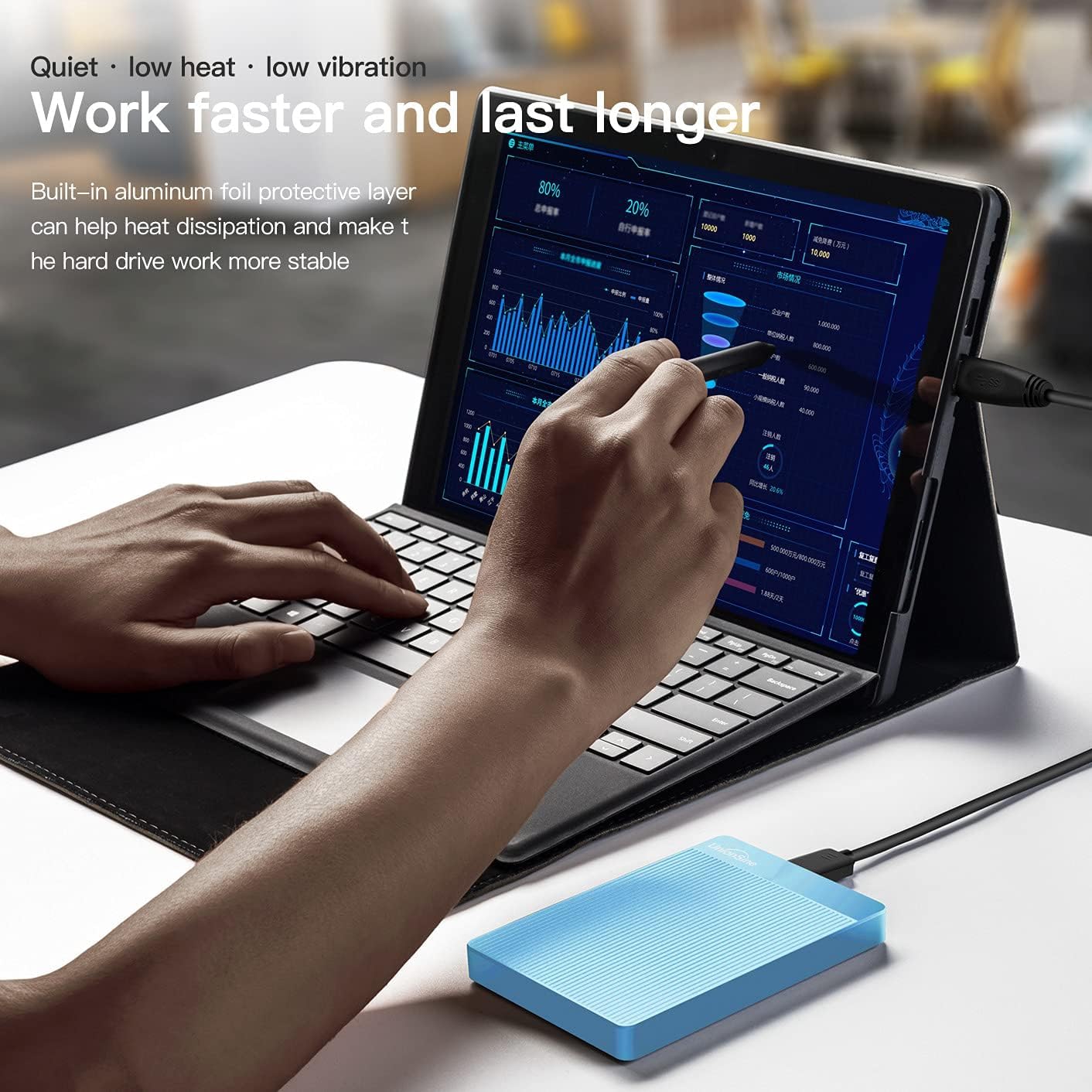 UnionSine 1TB Ultra Slim Portable External Hard Drive HDD-USB 3.0 for PC, Mac, Laptop, PS4, Xbox one, Xbox 360-HD2510(Blue) - Flex Gamingproduct_type