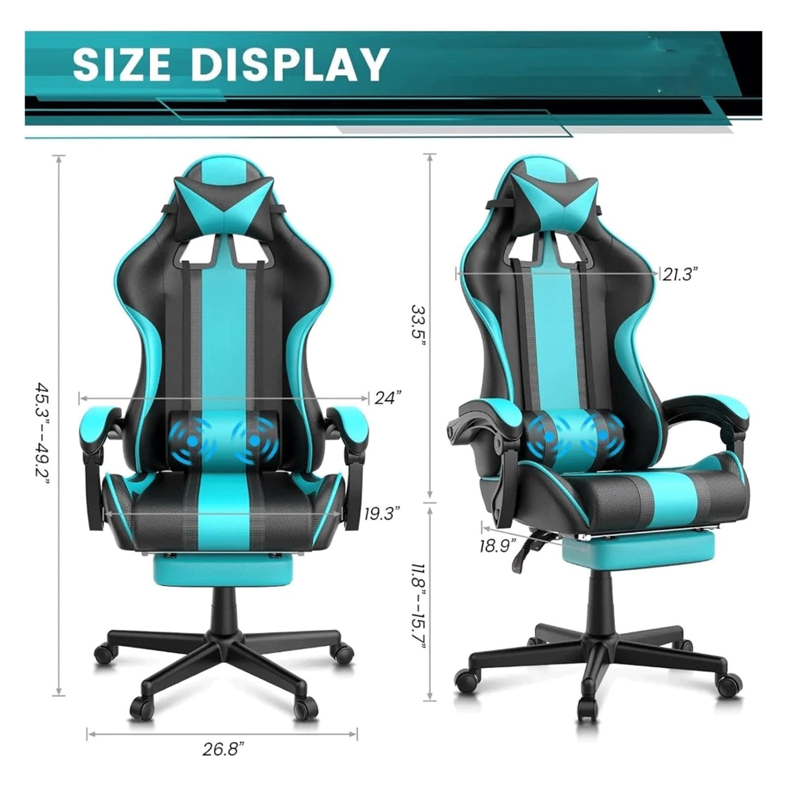 Gaming Chairs, Ergonomic Racing PC Game Computer Chair with Headrest Lumbar Support Adjustable Recliner - Flex Gamingproduct_type