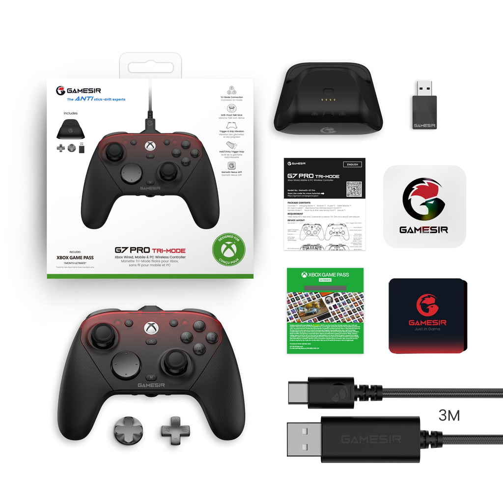 GameSir G7 Pro Wired Controller for Xbox Series X|S, Xbox One, Wireless Gamepad for PC&Android with TMR Sticks, Hall Effect Analog Triggers, 1000Hz Polling Rate, 3.5mm Audio Jack - Black - Flex Gamingproduct_type