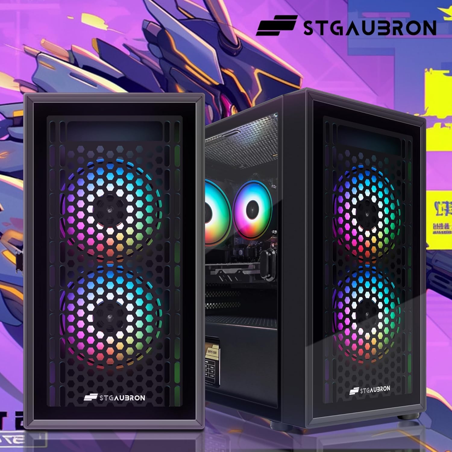 STGAubron Gaming PC Computer Desktop, GeForce GTX 1660 Ti 6G, Intel Core I7 up to 3.9GHz, 16G RAM, 512G SSD, WiFi 6, BT 5.0, RGB Fan x 4, Windows 11 Home,White - Flex Gamingproduct_type