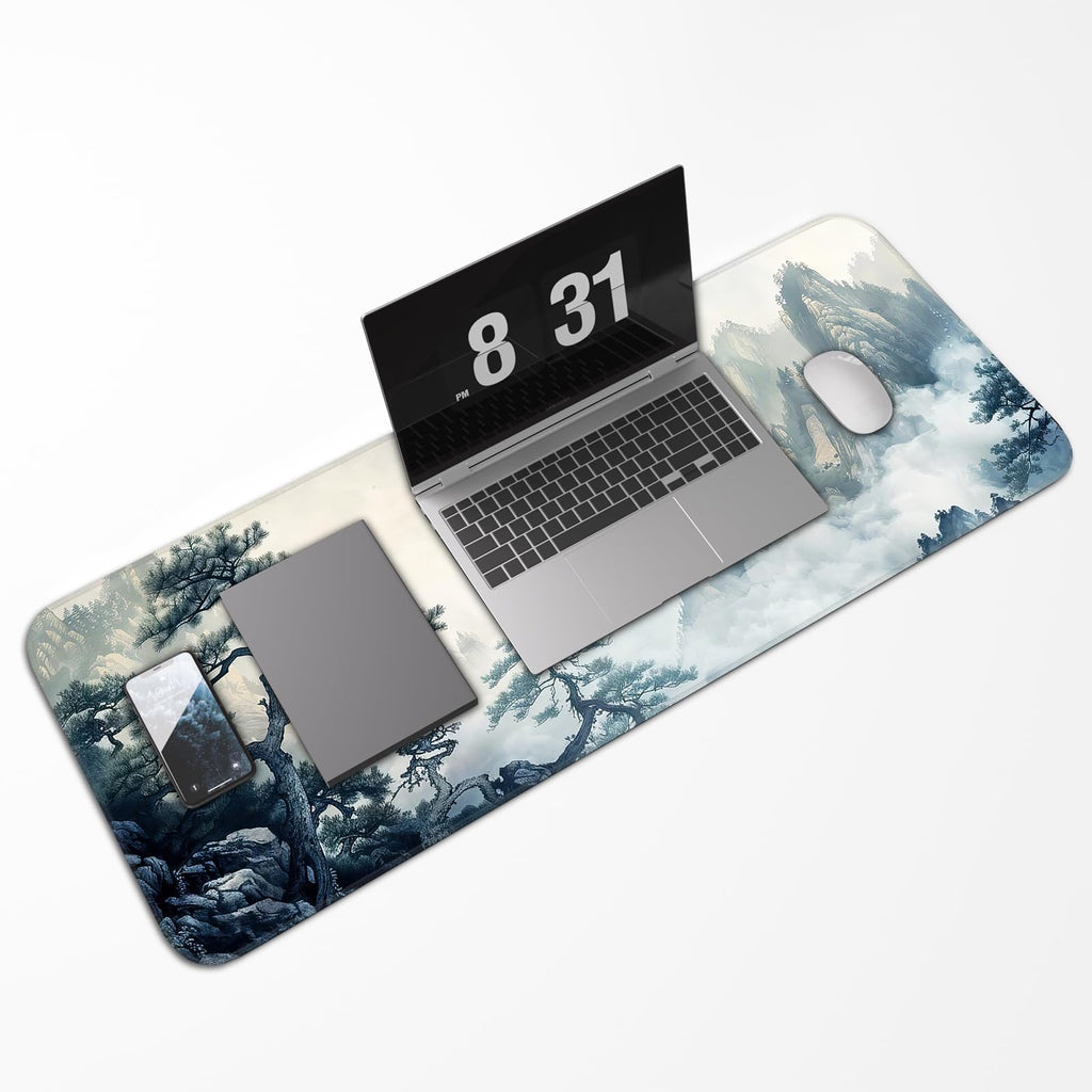 Japanese Dark Red Moon Gaming Mouse Pad, Extended Mouse Pad with Non-Slip Base, Full Keyboard Pad with Stitched Edges, Large Desk Pad for Gaming, Office, Home 31.5 x 11.8 Inch - Flex Gamingproduct_type