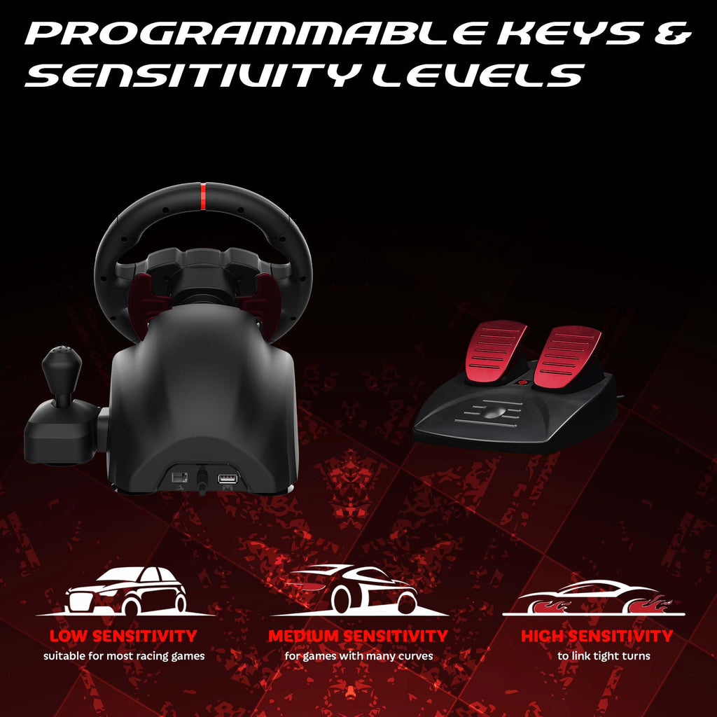 SUBSONIC - Superdrive SV250 Racing Wheel Switch 2/Switch PS4 PC Xbox Series | Steering Wheel with Pedals and Paddles - Vibration - 3 Sensitivity Modes - Diameter 22 cm, Rotation 180° - Flex Gamingproduct_type