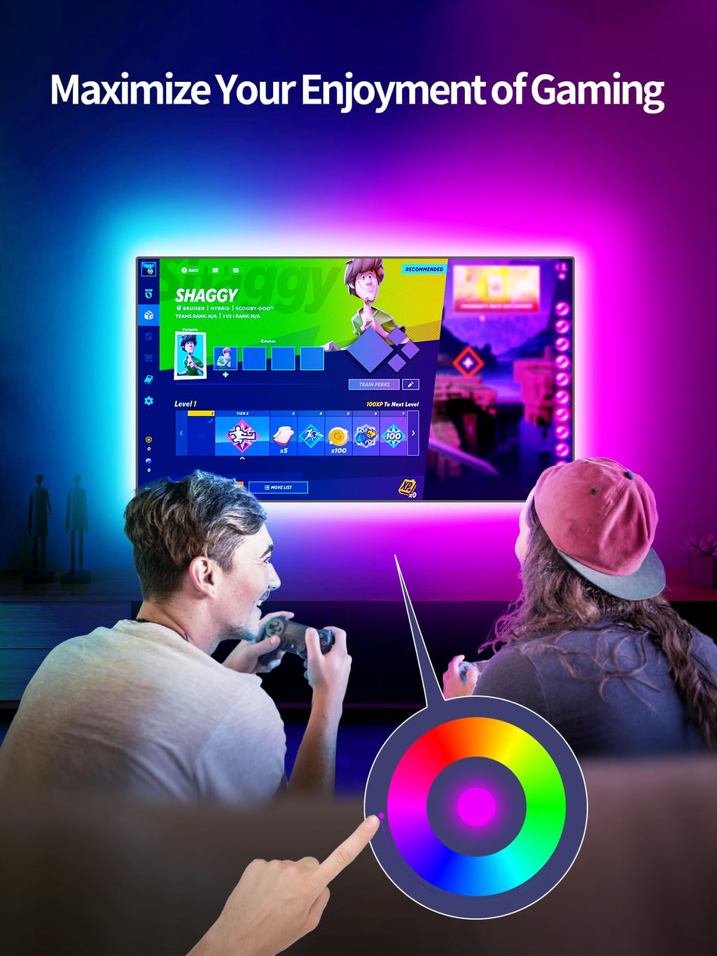 KANTUTOE LED Lights for TV, 19.68ft LED Backlights for 65-80in TV, RGB TV Backlight with Music Sync Bluetooth APP and Remote Control TV Lights Strip USB Powered LED Lights for Bedroom, Gaming - Flex Gamingproduct_type