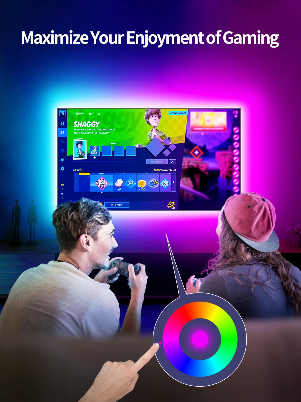 KANTUTOE LED Lights for TV, 19.68ft LED Backlights for 65-80in TV, RGB TV Backlight with Music Sync Bluetooth APP and Remote Control TV Lights Strip USB Powered LED Lights for Bedroom, Gaming - Flex Gamingproduct_type