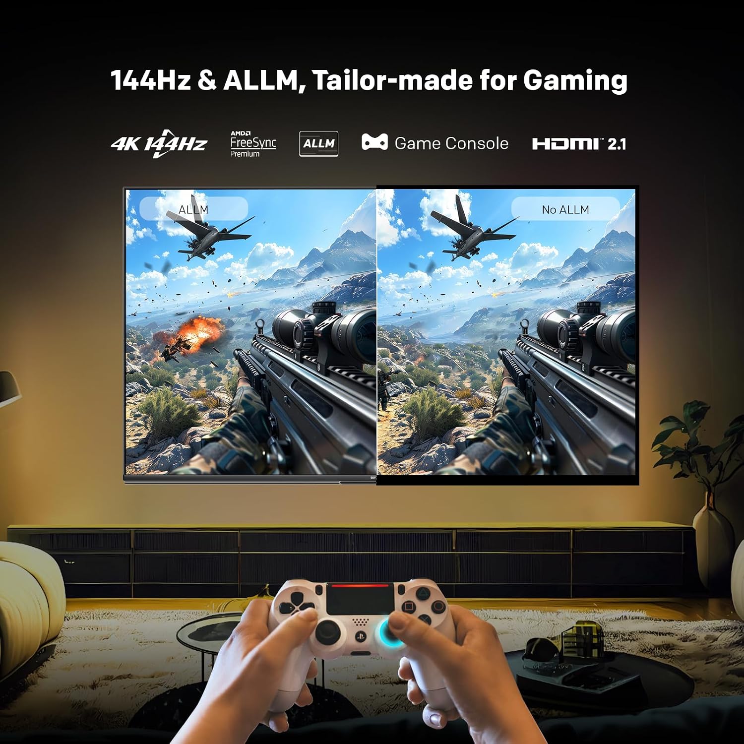 SKYWORTH 55" X8700G MagicSound Google TV, 144Hz UHD QD-Mini LED, 2.1.2 Sound, Built-in Subwoofer, Dolby Vision+Atmos, Gaming TV, Find-My Remote