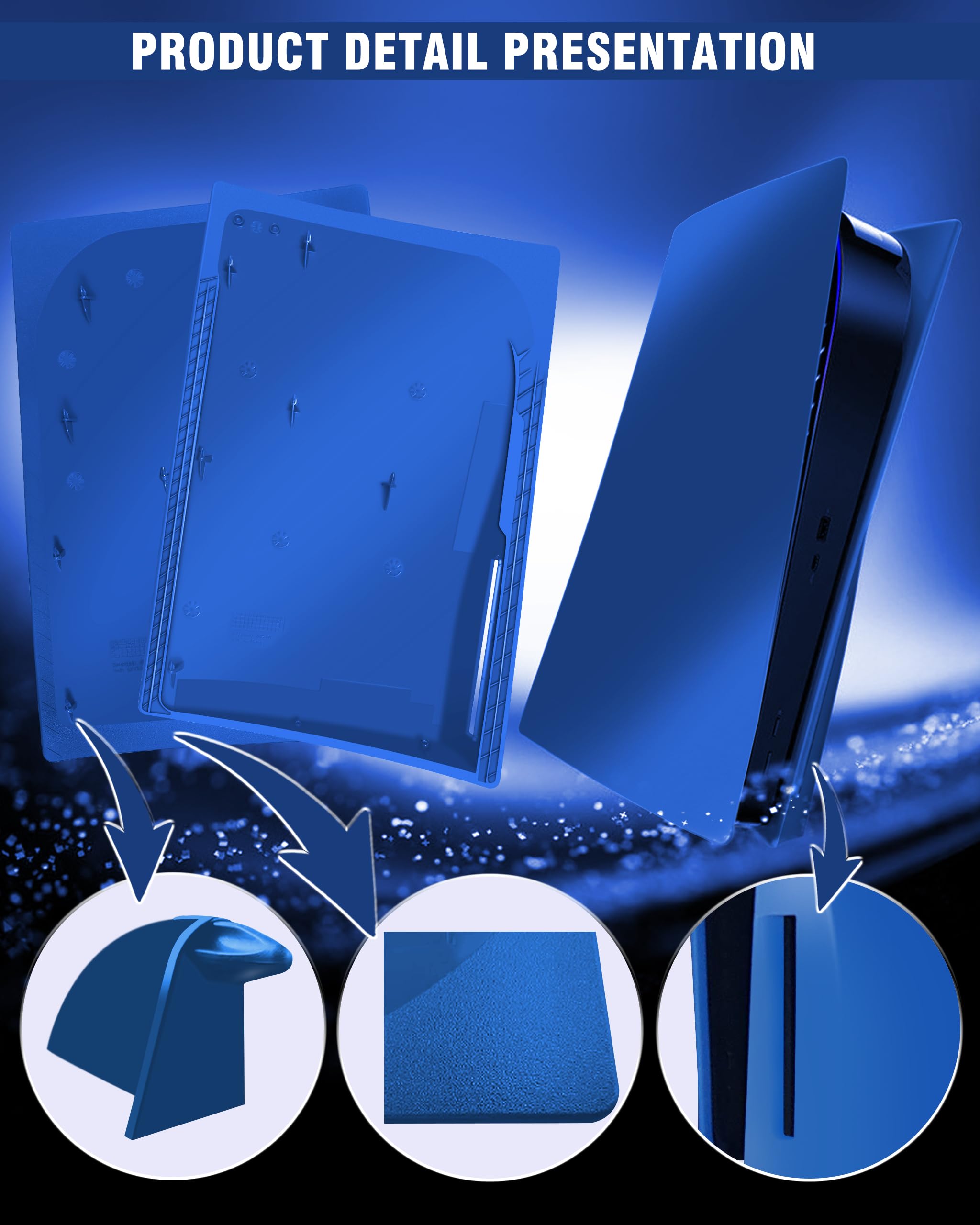 Joso Faceplate for PS5 Disc Edition, Anti-Scratch Dustproof Case Replacement, Cover Skin Compatible with PS5 Console with a Disc Drive, Plates for PS5 Accessories, Easy Installation - Black - Flex Gamingproduct_type