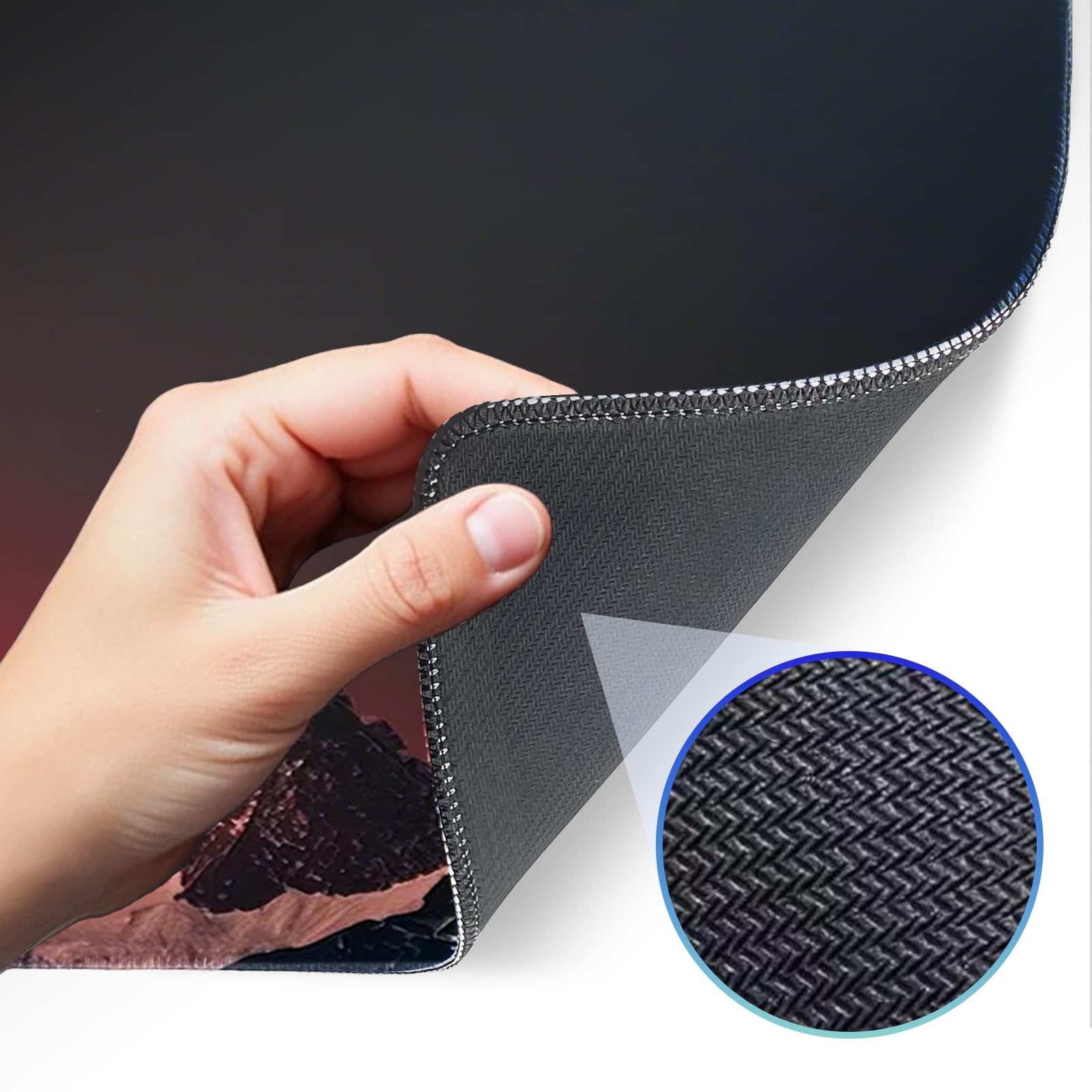 Japanese Dark Red Moon Gaming Mouse Pad, Extended Mouse Pad with Non-Slip Base, Full Keyboard Pad with Stitched Edges, Large Desk Pad for Gaming, Office, Home 31.5 x 11.8 Inch - Flex Gamingproduct_type