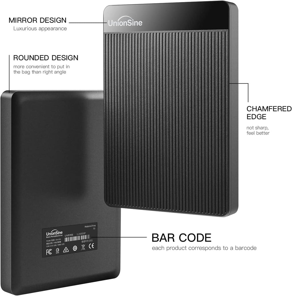 UnionSine 1TB Ultra Slim Portable External Hard Drive HDD-USB 3.0 for PC, Mac, Laptop, PS4, Xbox one, Xbox 360-HD2510(Blue) - Flex Gamingproduct_type