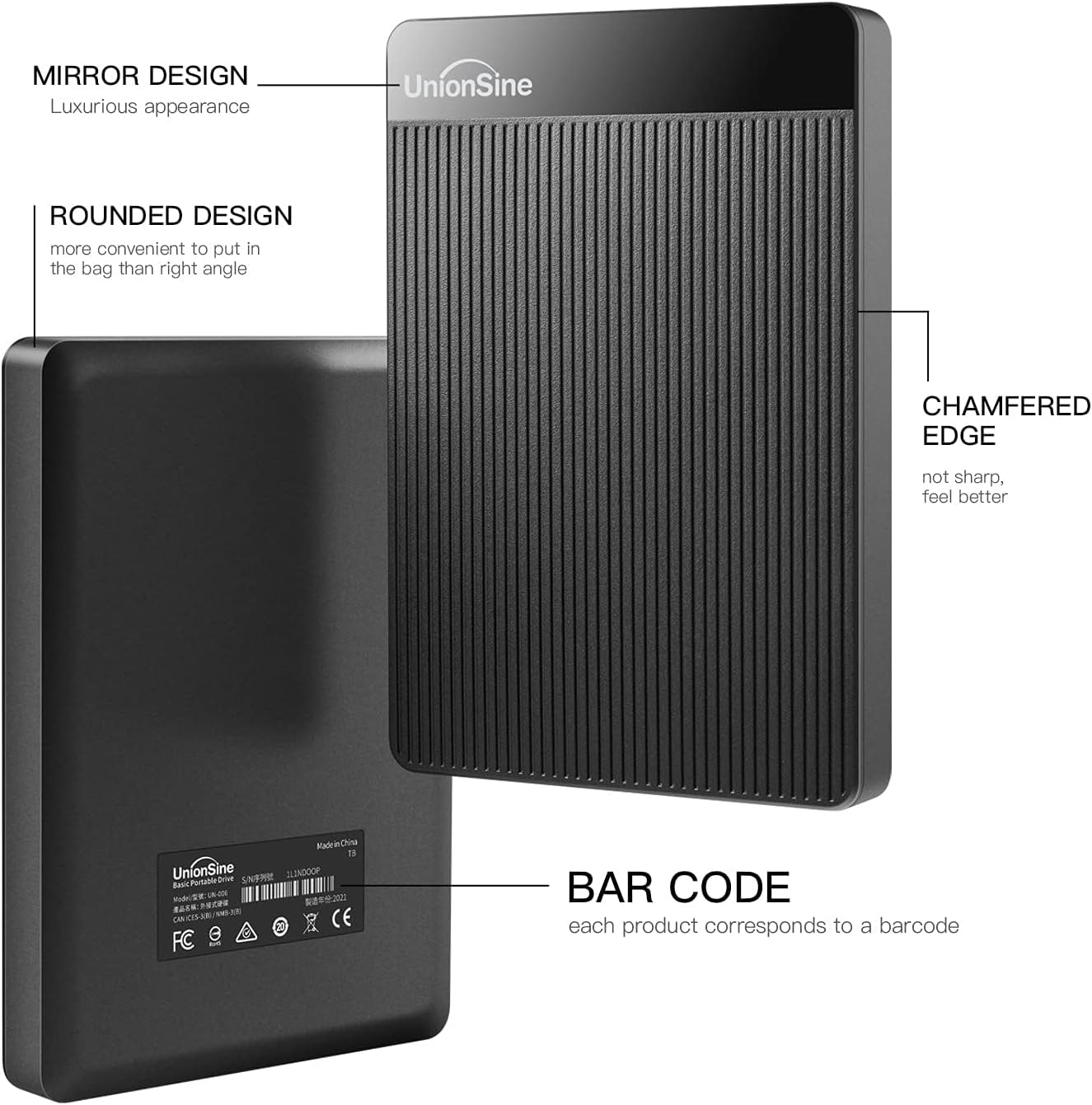 UnionSine 1TB Ultra Slim Portable External Hard Drive HDD-USB 3.0 for PC, Mac, Laptop, PS4, Xbox one, Xbox 360-HD2510(Blue) - Flex Gamingproduct_type