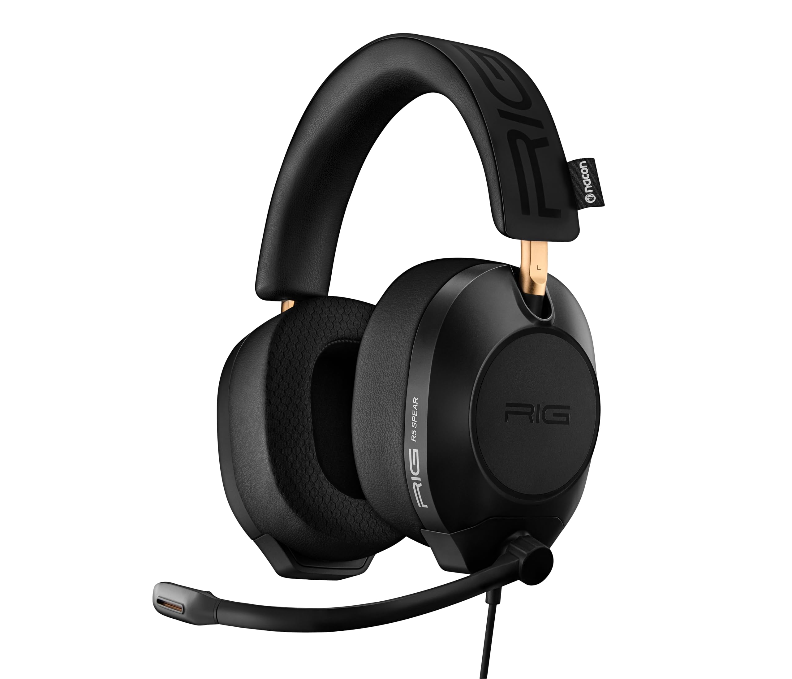 RIG R5 Spear PRO HS Wired Gaming Headset Officially Licensed for PlayStation, PS5, PS4, PC - 40mm Graphene Drivers, Tempest 3D Audio, Flip-to-Mute Mic, Memory Foam Cushions, 3.5mm -Black - Flex Gamingproduct_type