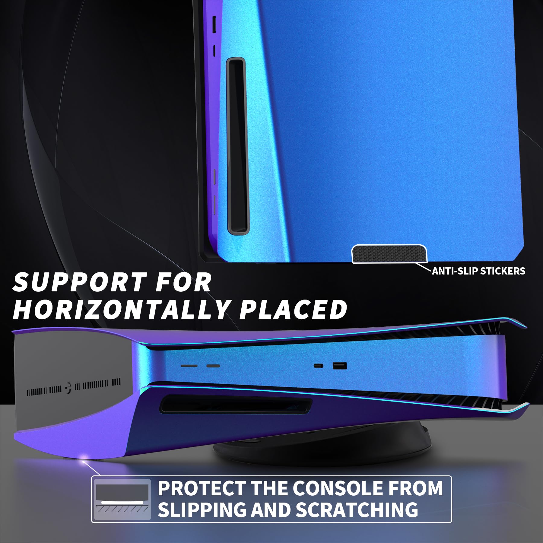 eXtremeRate eXcover The Great Wave Top Bottom Cover Compatible with ps5 Console Disc Edition, Replacement Faceplate Backplate Shell Skin Compatible with ps5 Disc Version Console - Flex Gamingproduct_type