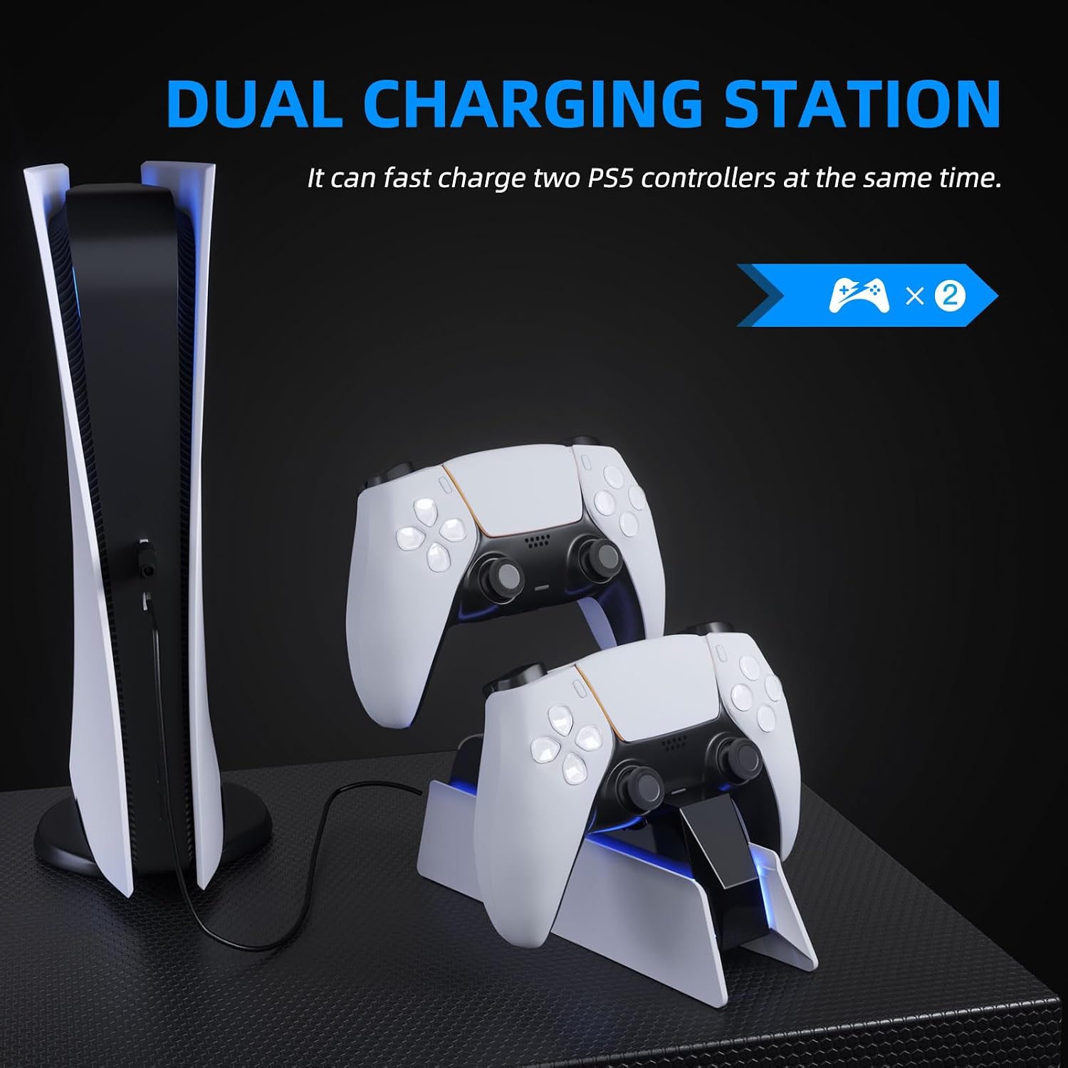 Effortless Gaming with the PS5 Controller Charging Station – Fast Dual Charging Station for Your DualSense Controllers - Flex Gamingproduct_type