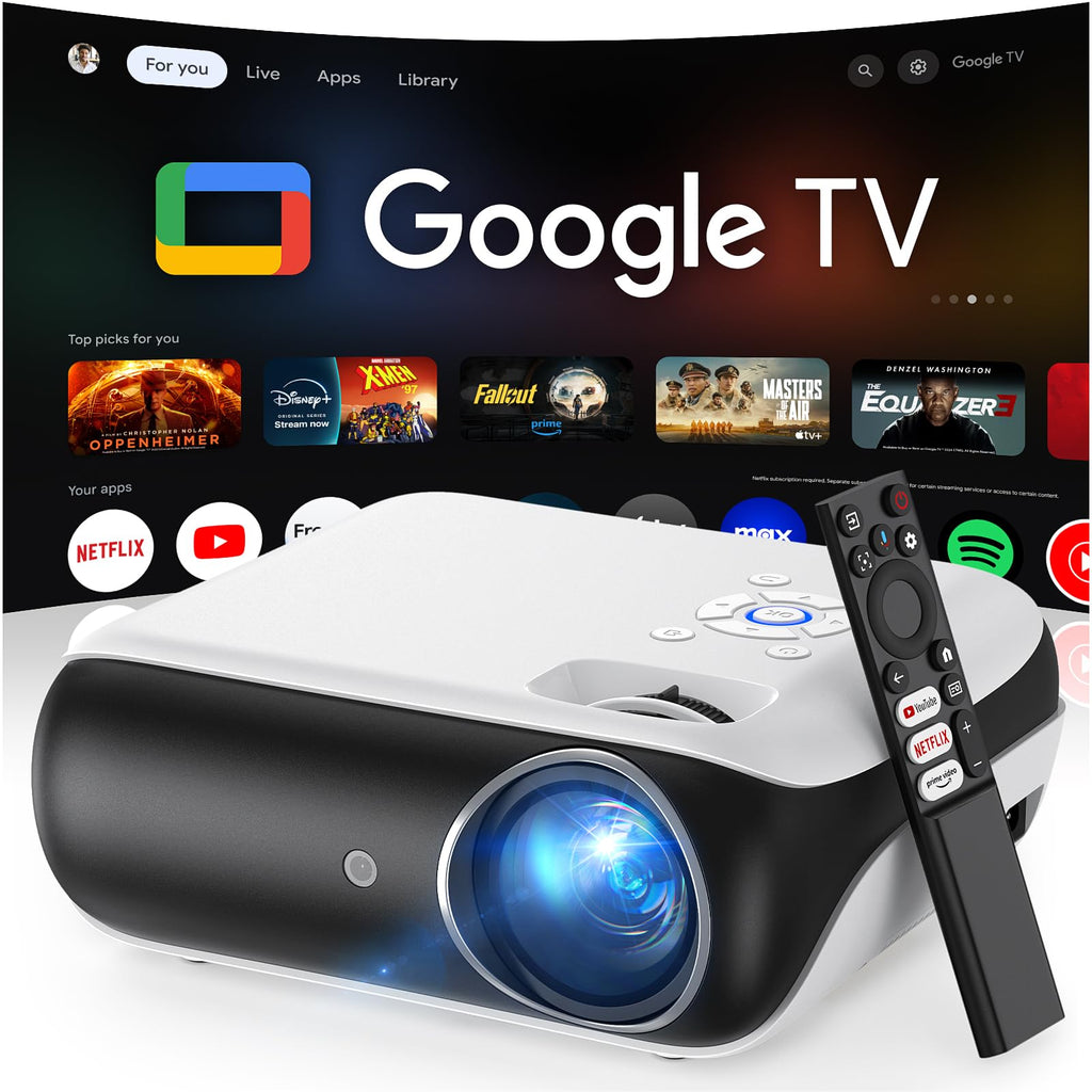 HAPPRUN Native 1080P Projector, Bluetooth Home Theater Movie Projector with Built-in Speaker, Compatible with Smartphone, HDMI, Fire Stick, PS5, Indoor & Outdoor Use - Without Google TV System - Flex Gamingproduct_type