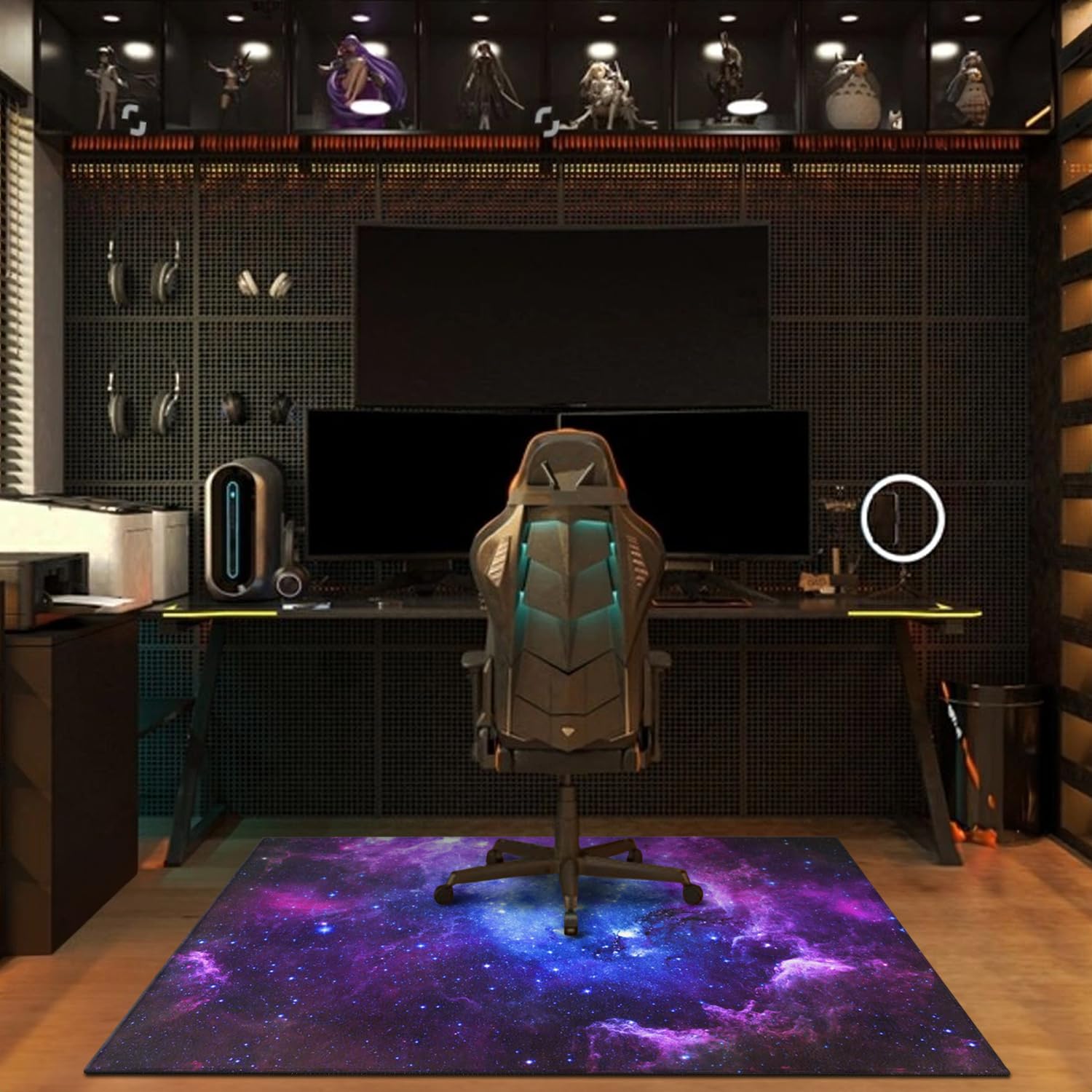 Gaming Chair Mat for Carpet Hardwood Tile Floor,36"x48" Gamer Rugs for Game Room, Under Desk Non Slip Gamer Rug,Low-Pile Game Room Rug,Rubber Backing Large Gaming Chair Floor Mat,Green Honeycomb - Flex Gamingproduct_type